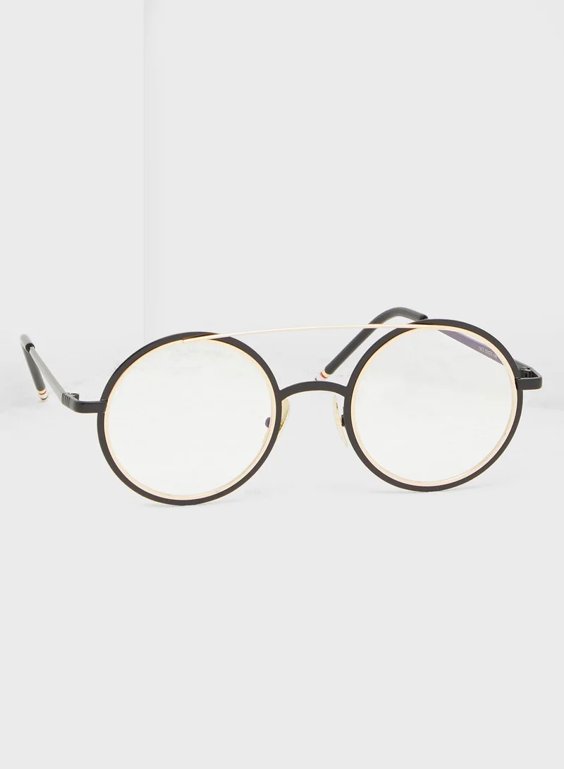 ELLA Brow Bar Detail Round Sunglasses