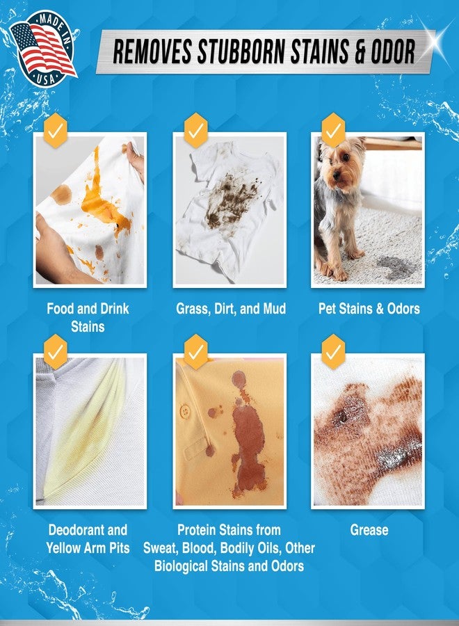Active معزز غسيل إنزيمي مزيل للروائح - 2 رطل مسحوق تنظيف بقع الملابس غير المعطر، مزيل روائح طبيعي مع إنزيمات حيوية نشطة، مضاف منظف لإزالة العرق والزيت والدم - 64 غسلة - Image 5
