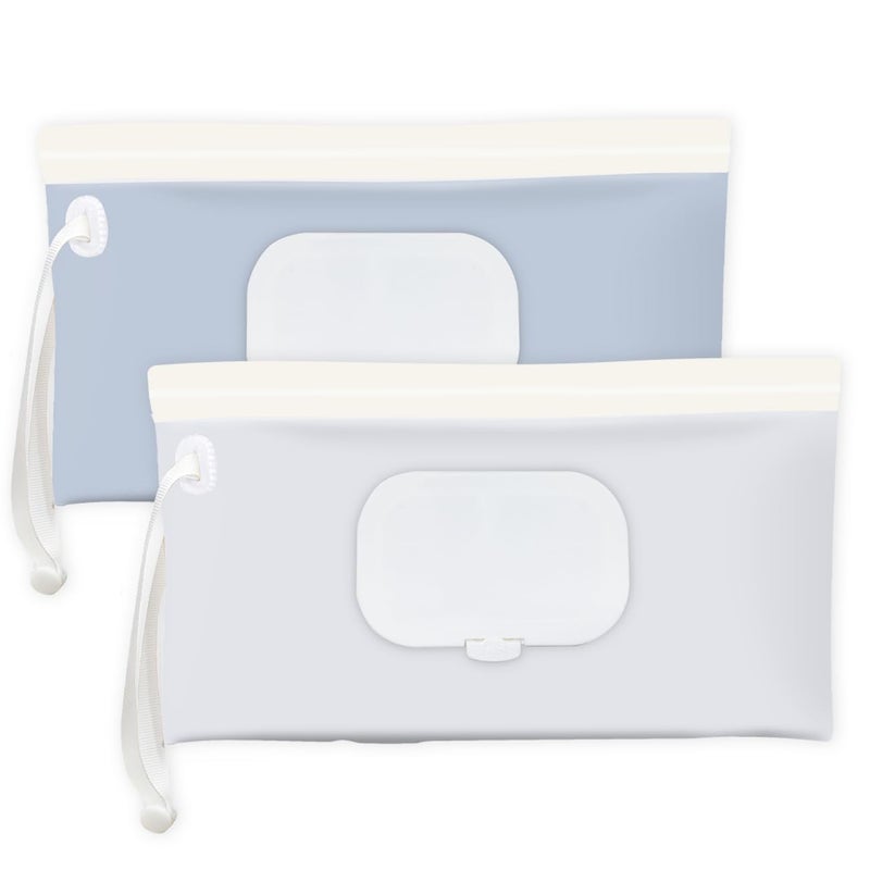 cephira Baby wipes dispenserï¼Œportable baby wipes holder for outdoor, Refillable baby wipes container, on the go wet wipe pouch for travel, resuable wipes dispenser for hiking (Blue) - Image 1