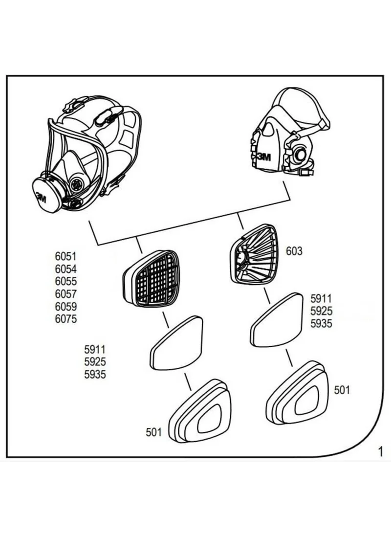 3M ™ 5911 P1 Mask Filter Pad - 1 Pair