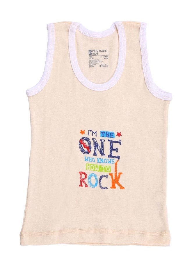 BODYCARE Boys Cotton Regular Fit Vest Round Neck Sleeveless Pack of 3-Assorted 40 - Image 2