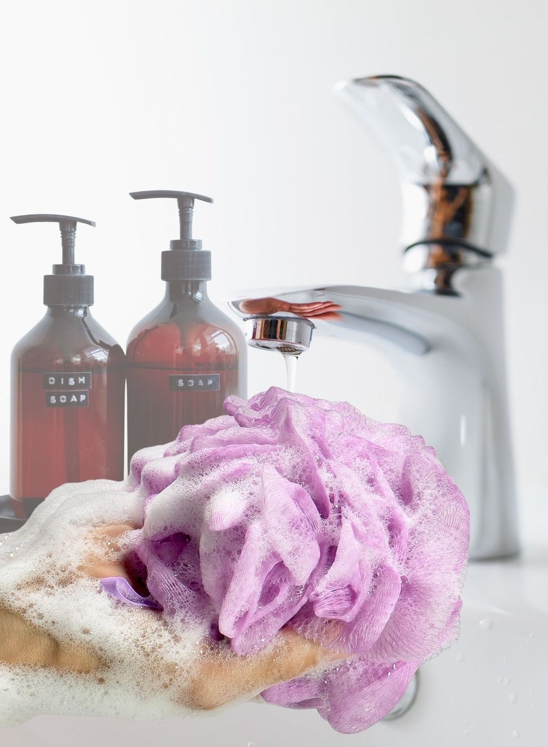SOLARAE 2Pcs Exfoliating Shower Soft Touch Shower Premium Bath Loofah Set (Lilac) - Image 2