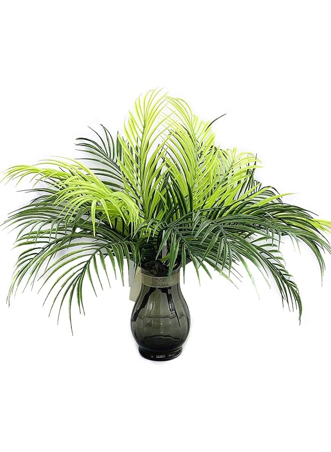 erorex Artificial Plants Masumark Plastic Palm Tree Fake Greenery Shrubs Bushes Grass Home Garden Kitchen Room House Outdoor Window Box Indoor Uv Resistant Wedding Diy Decor Decoration 2 Pack - Image 1