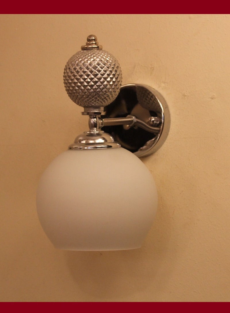 Wall Lamp White glass shade - Image 4