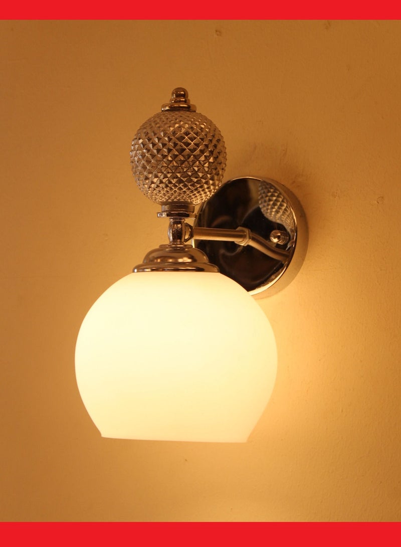 Wall Lamp White glass shade - Image 1