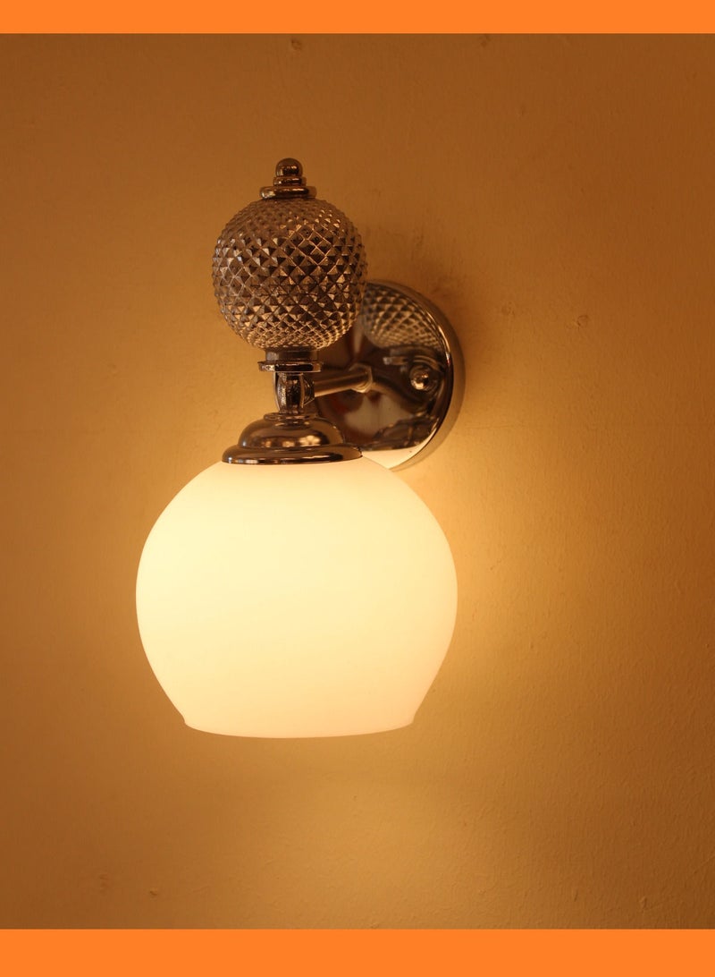 Wall Lamp White glass shade - Image 2