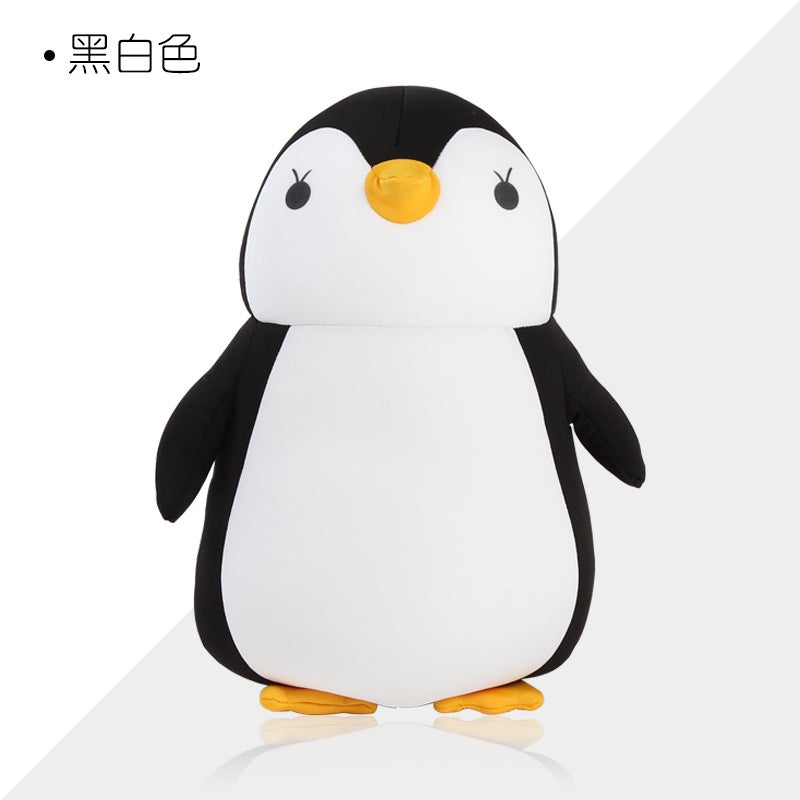 Kids Cartoon Penguin U-shaped Pillow Transformable Children's Penguin Black 