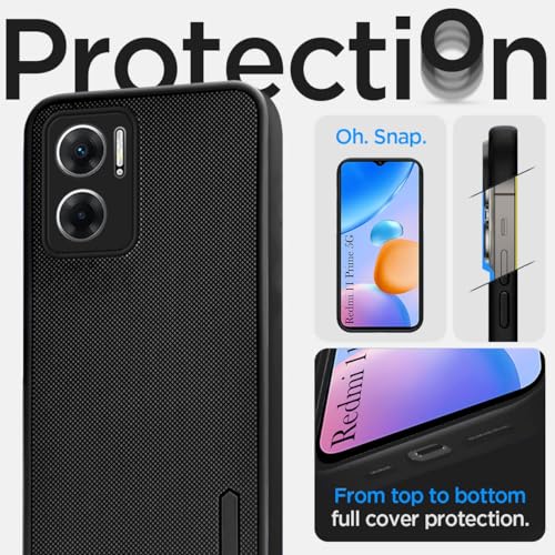 Jkobi Silicone Back Cover Case for Xiaomi Redmi 11 Prime 5G (Textured Grip Design | Camera Protection | Slim and Light Weight | Soft Touch and Feel | Black) - Image 2