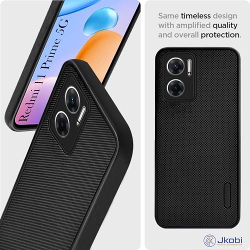 Jkobi Silicone Back Cover Case for Xiaomi Redmi 11 Prime 5G (Textured Grip Design | Camera Protection | Slim and Light Weight | Soft Touch and Feel | Black) - Image 3