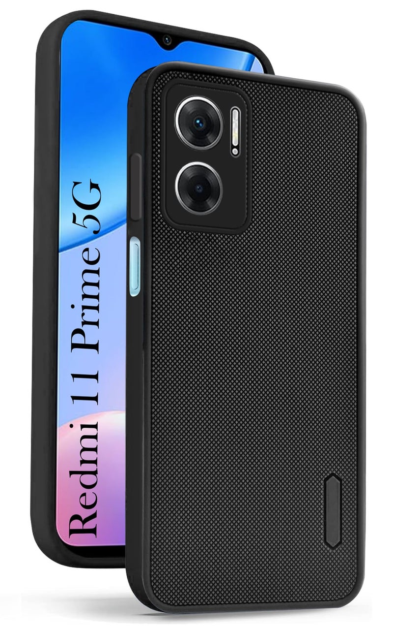 Jkobi Silicone Back Cover Case for Xiaomi Redmi 11 Prime 5G (Textured Grip Design | Camera Protection | Slim and Light Weight | Soft Touch and Feel | Black) - Image 1