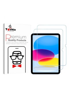 Techie 2 Pack HD Clear Tempered Glass Screen Protector for Apple iPad 10th Generation 10.9 Inch (2022) - Ultra-Thin 0.33mm Thickness, Bubble-Free Application  - Image 1