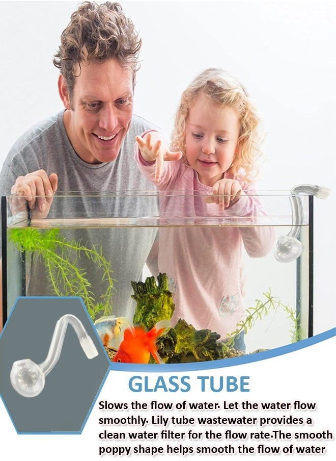 Generic - Set of 4 Clear Glass Fountain Inflow Pipe Aquarium Filter Tubing For Aquarium Planted Fish Tank 14 mm - Image 1