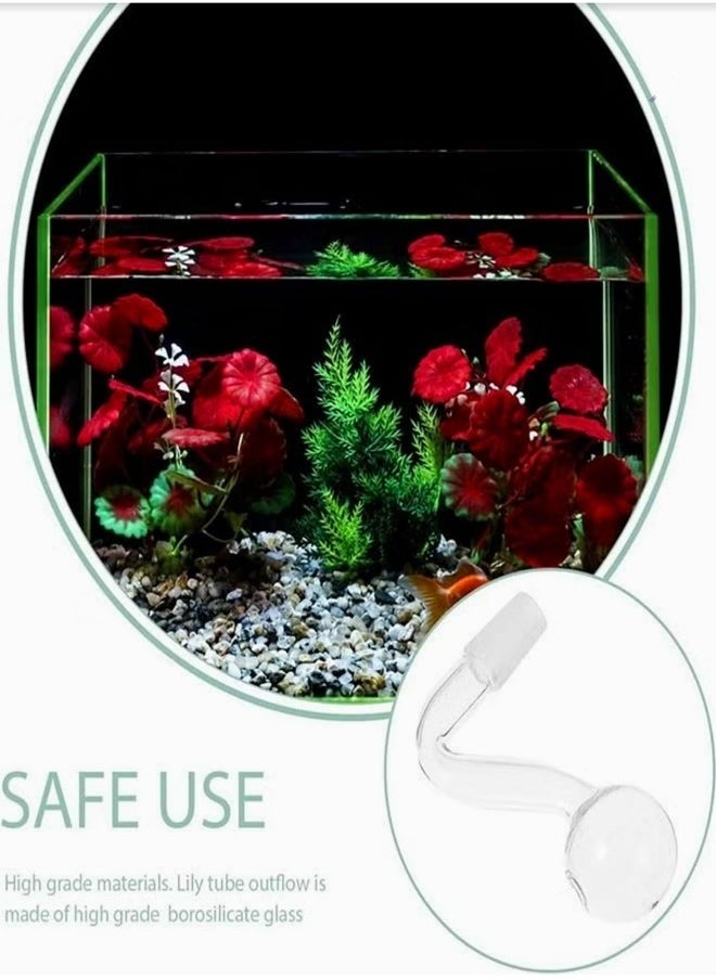 Generic - Set of 4 Clear Glass Fountain Inflow Pipe Aquarium Filter Tubing For Aquarium Planted Fish Tank 14 mm - Image 1