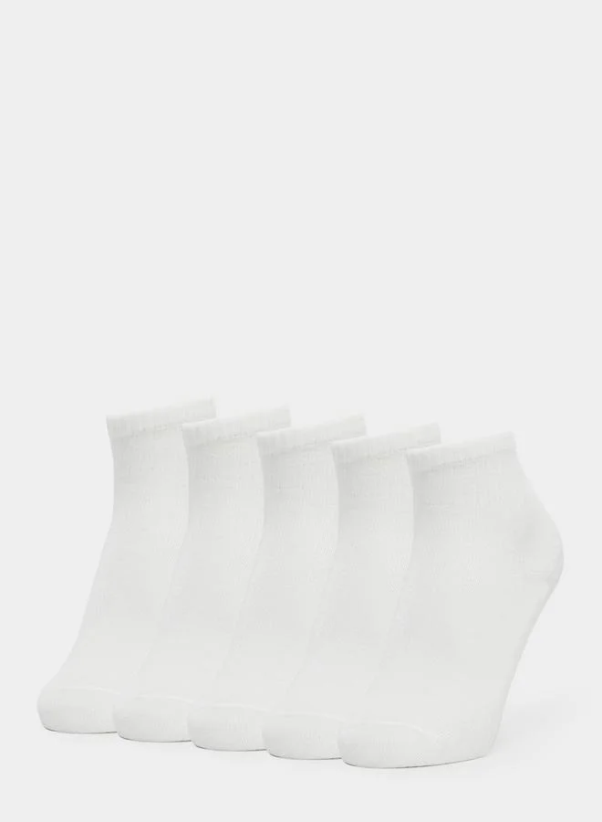ستايلي Styli Set of 5 - Solid Crew Socks