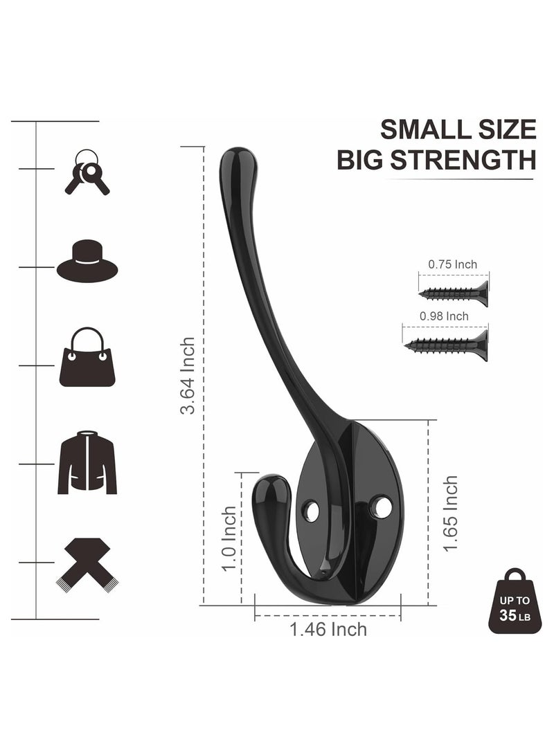 Wall Hooks for Hanging 10Pcs Steel Hook Metal Wall Hooks for Coats Heavy Duty Single Prong Wall Hooks with 20 Pcs Screws for Towel Key Robe Coats Scarf Bag