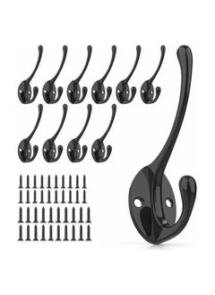 RATSAW Wall Hooks for Hanging 10Pcs Steel Hook Metal Wall Hooks for Coats Heavy Duty Single Prong Wall Hooks with 20 Pcs Screws for Towel Key Robe Coats Scarf Bag  - Image 1