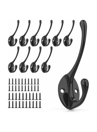 Wall Hooks for Hanging 10Pcs Steel Hook Metal Wall Hooks for Coats Heavy Duty Single Prong Wall Hooks with 20 Pcs Screws for Towel Key Robe Coats Scarf Bag - pzsku/ZA3E4EF76951B04324109Z/45/1746861307/85c2dd92-7b19-4fe6-b893-8499e264b472