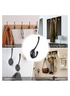 RATSAW Wall Hooks for Hanging 10Pcs Steel Hook Metal Wall Hooks for Coats Heavy Duty Single Prong Wall Hooks with 20 Pcs Screws for Towel Key Robe Coats Scarf Bag  - Image 2