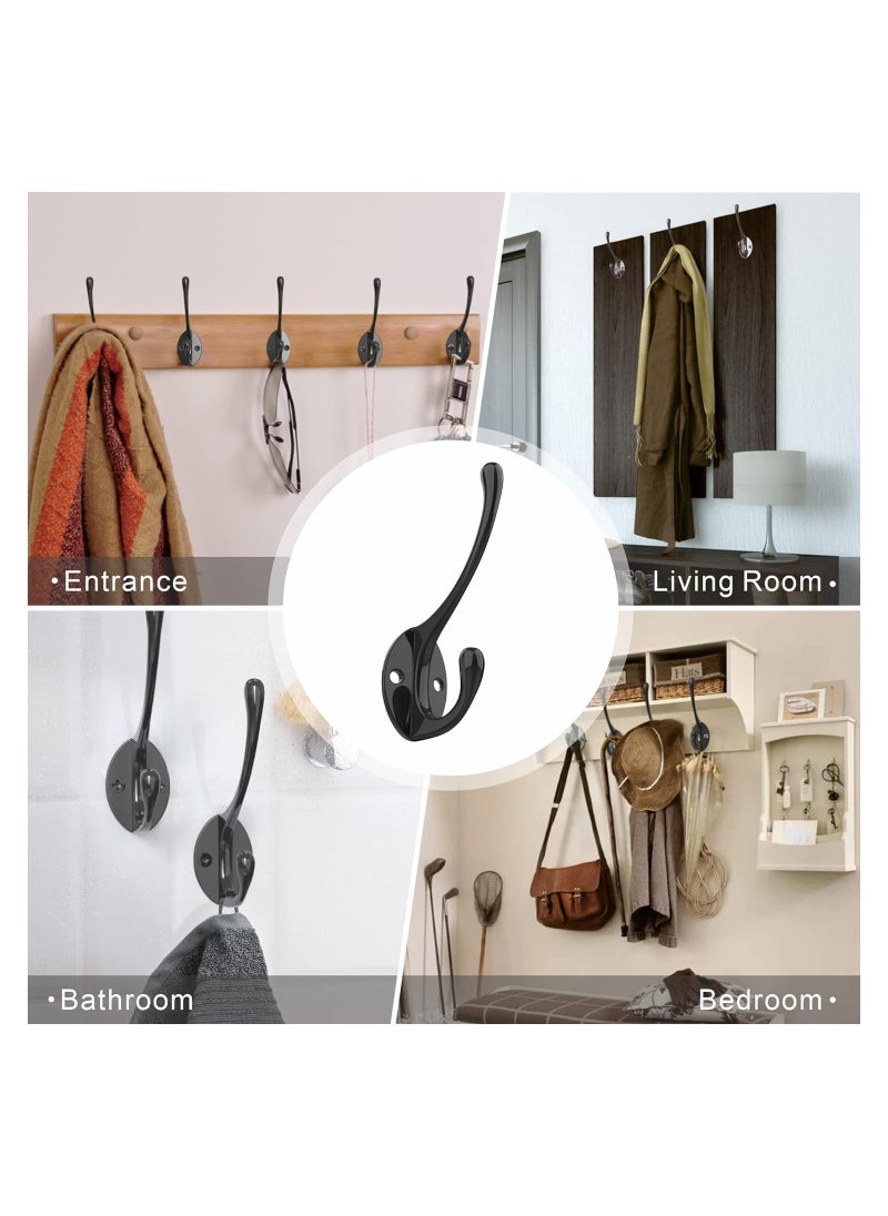 RATSAW Wall Hooks for Hanging 10Pcs Steel Hook Metal Wall Hooks for Coats Heavy Duty Single Prong Wall Hooks with 20 Pcs Screws for Towel Key Robe Coats Scarf Bag  - Image 2