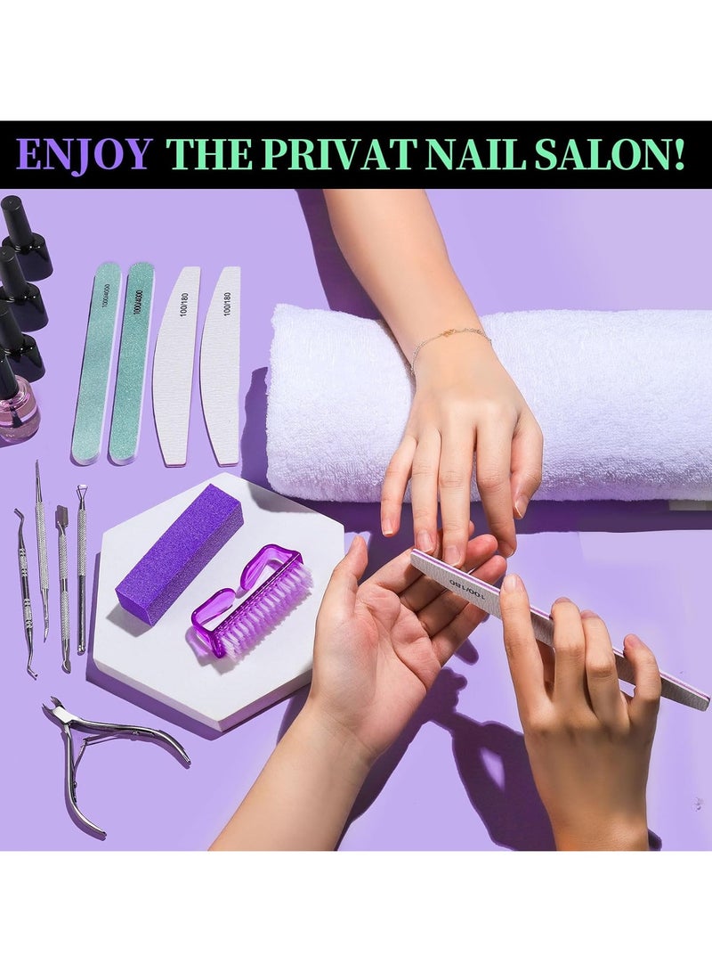 مجموعة مانيكير 12 قطعة ، أدوات الأظافر ، ملفات 100/180 ، كتلة العازلة ، حلقات القشرة ، الدفع ، القشرة ، رفع أظافر القدم ، ملف أظافر القدم ، مجموعة الرعاية ، الأرجواني. - Image 5