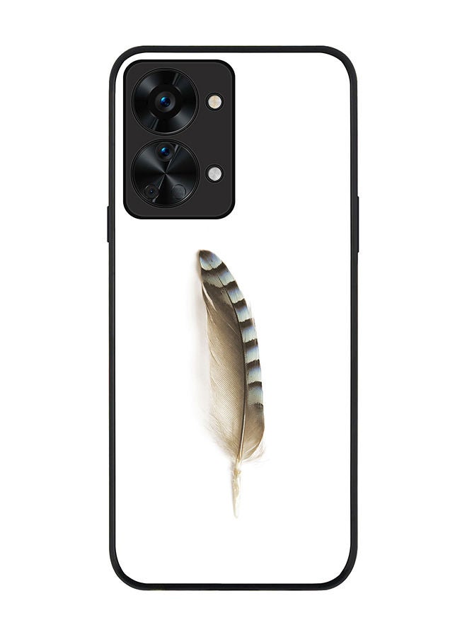 Stylizedd Rugged Black edge case for OnePlus Nord 2T Slim fit Soft Case Flexible Rubber Edges Anti Drop TPU Gel Thin Cover - Lonely Feather - Image 1