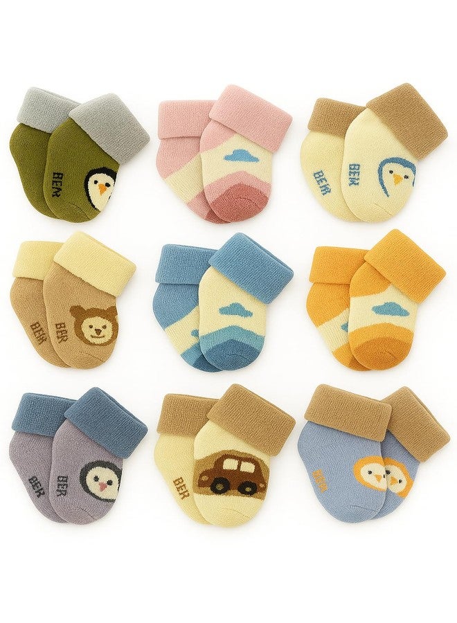CUTEABLY جوارب شتوية للأطفال من كيوتابلي، مصنوعة من مزيج القطن، من 0 إلى 12 شهرًا، بنقشة حيوانية، للجنسين (IN، العمر، 6 أشهر، 12 شهرًا، 4، متعدد الألوان) - Image 1