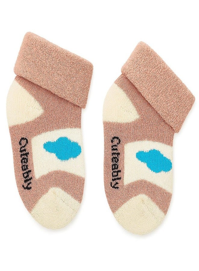 CUTEABLY جوارب شتوية للأطفال من كيوتابلي، مصنوعة من مزيج القطن، من 0 إلى 12 شهرًا، بنقشة حيوانية، للجنسين (IN، العمر، 6 أشهر، 12 شهرًا، 4، متعدد الألوان) - Image 2