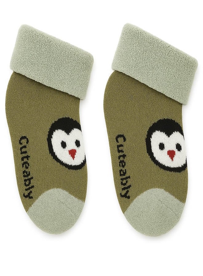 CUTEABLY جوارب شتوية للأطفال من كيوتابلي، مصنوعة من مزيج القطن، من 0 إلى 12 شهرًا، بنقشة حيوانية، للجنسين (IN، العمر، 6 أشهر، 12 شهرًا، 4، متعدد الألوان) - Image 5