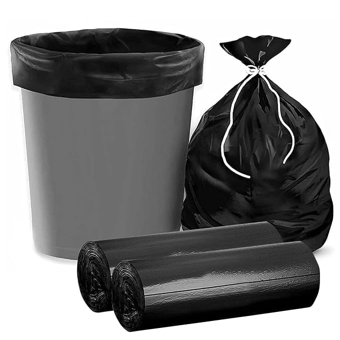 wall love Garbage Bags Medium I 30 Pcs Rolls | 19 x 21 Inch | Dustbin Bags,Trash Bags,Dustbin Covers for daily Wet and Dry Waste (Black Color) (2) - Image 1