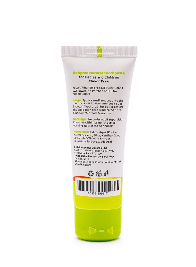Babyton Natural Toothpaste - Tropical Flavor, Safe for Babies and Kids, Free from SLS/Fluoride/Parabens, 50ml (Flavor Free) - Image 2