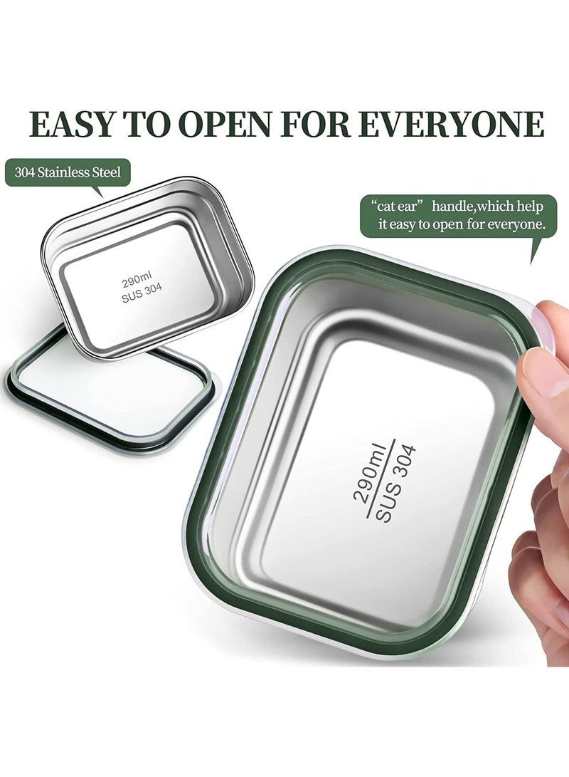 TOMSHOO Stainless Steel Lunch Box for Kids Adults,Insulated Bento Lunch Box with Tableware & Bag,1260ML 3 Compartment Divided Lunch Containers with Lids,Leakproof | BPA Free | Dishwasher Safe（Green） - Image 5