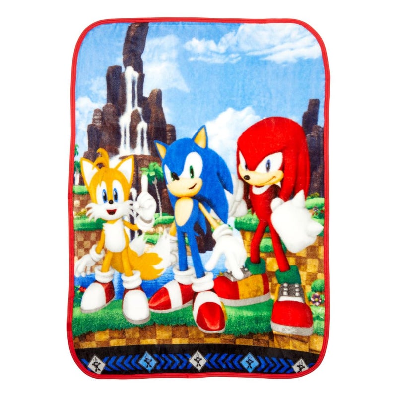 Franco Sonic The Hedgehog Anime Kids Bedding Super Soft Silk Touch Throw 40 in x 50 in Official Licensed Product