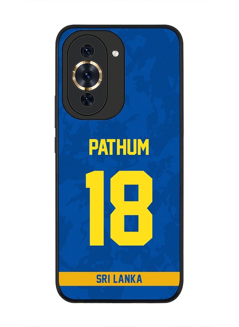 Rugged Black Edge Case for Huawei nova 10 Pro, Slim fit Soft Case Flexible Rubber Edges Thin Cover - Player Name - Pathum Nissanka, Jersey Number- 18
