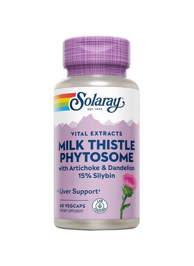 Solaray Milk Thistle Phytosome With Artichoke & Dandelion VegCapsules For Liver Support 60's  - Image 1
