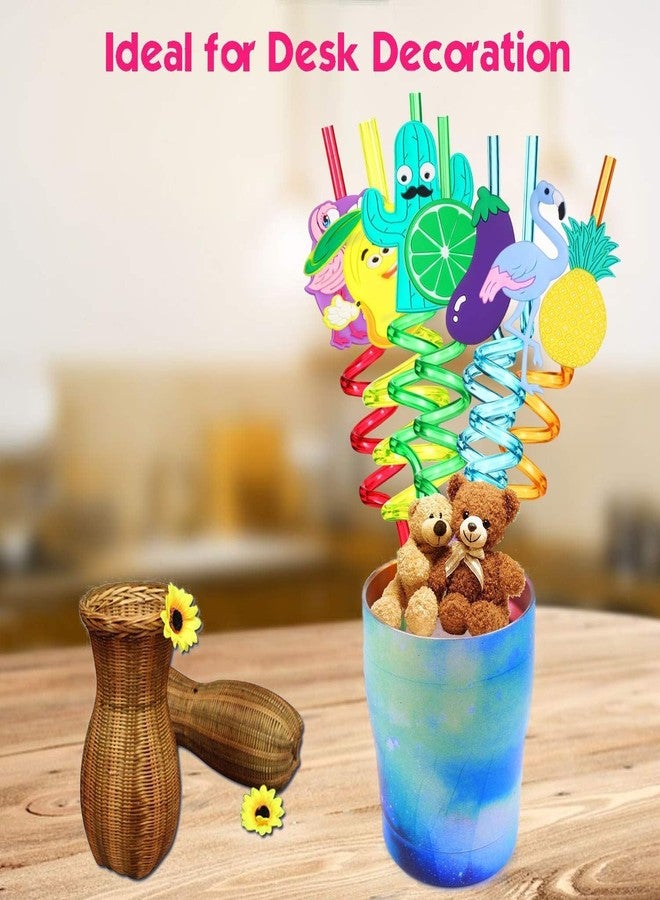 Imaashi Fun Straws Vibrant Reusable Spiraling Straws for Kids' Parties, Birthdays, and Carnivals. Vibrant Reusable Twisting Straws.Random Color and Designs (Pack of 4) - Image 4