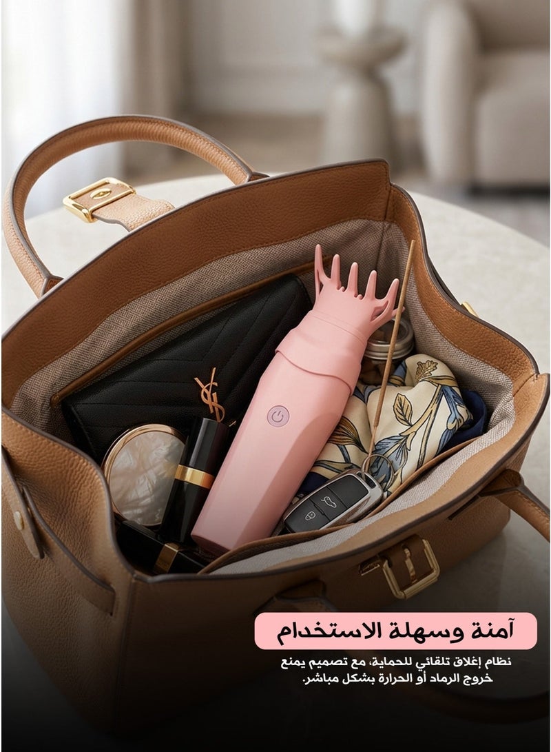 مشط ناشر رائحة محمول بلون وردي – يعمل بالشحن عبر USB، لتعطير الشعر، العناية به، ونشر العطر في الملابس والمساحات الصغيرة - Image 3