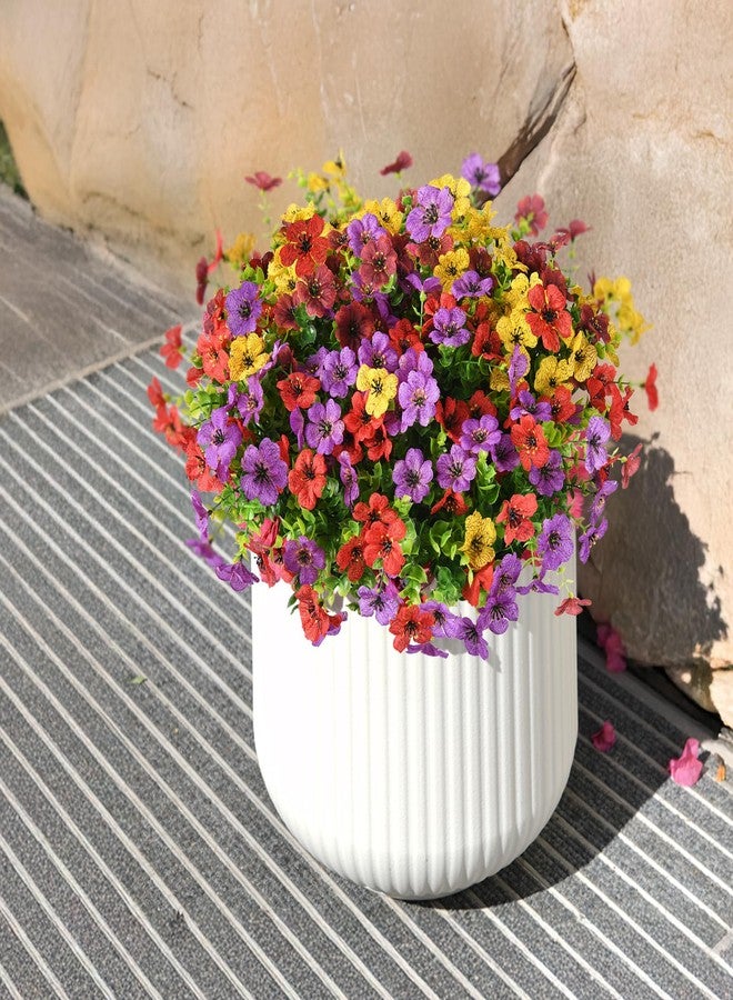ZFProcess Artificial Faux Plants Flowers Outdoor Spring Summer Decoration, 12 Bundles Fake Silk Colorful Daisy Flowers Look Real UV Resistant No Fade for Garden Porch Window Box Pot Planters Decor - Image 4