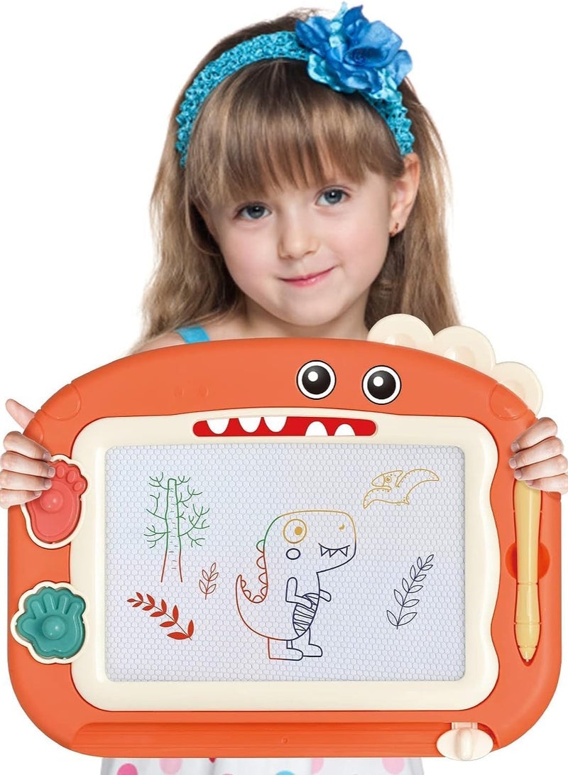 Generic EPANO Dinosaur Doodle Magnetic Drawing Board, 4 Colors Erasable Screen Writing Board Toy, Children Beautiful Whiteboard Doodle, Suitable for 4-8 Years Children (Orange) - Image 4