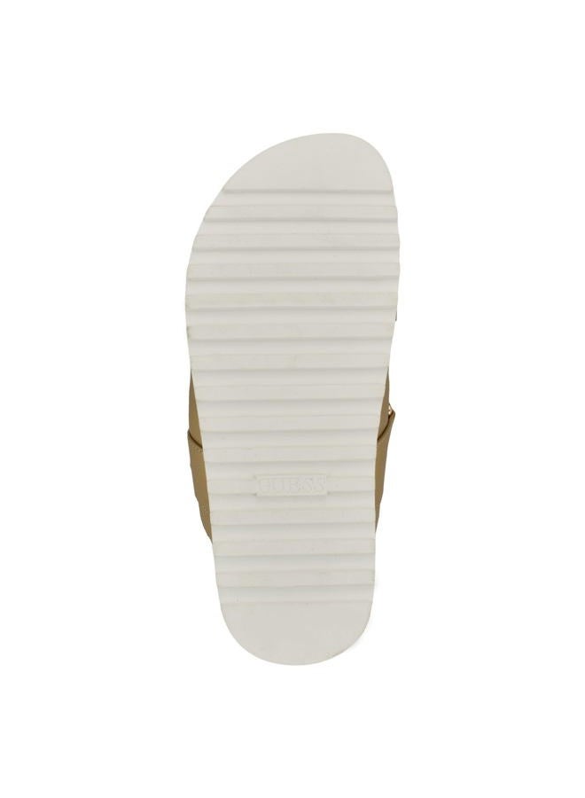 GUESS Women's Fabula Flat Sandal, Gold 710, 36.5 EU - Image 3