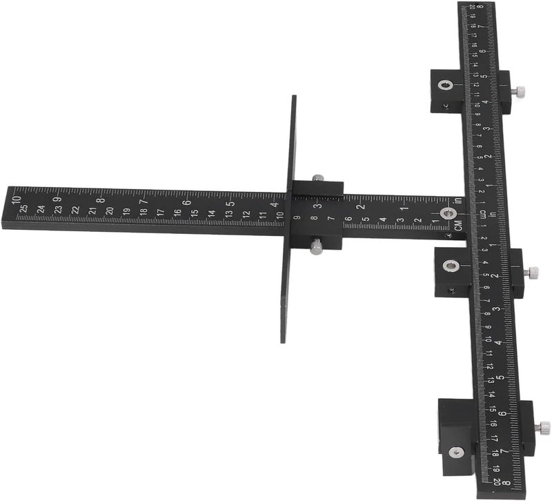 كلاراكو قالب أدوات الخزانة، دليل حفر لتحديد موقع الثقب قابل للتعديل من سبائك الألومنيوم، أداة تثبيت وتد حفر الخشب للتركيب السريع والدقيق للمقابض والمقابض على الأبواب ومقبض الدرج - Image 5