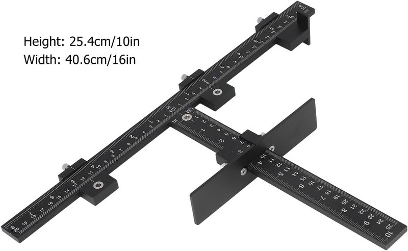 كلاراكو قالب أدوات الخزانة، دليل حفر لتحديد موقع الثقب قابل للتعديل من سبائك الألومنيوم، أداة تثبيت وتد حفر الخشب للتركيب السريع والدقيق للمقابض والمقابض على الأبواب ومقبض الدرج - Image 4