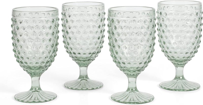 Martha stewart Martha Stewart Chauncey 4Pack 142 oz Hobnail Handmade Glass Goblet  Green  - Image 1