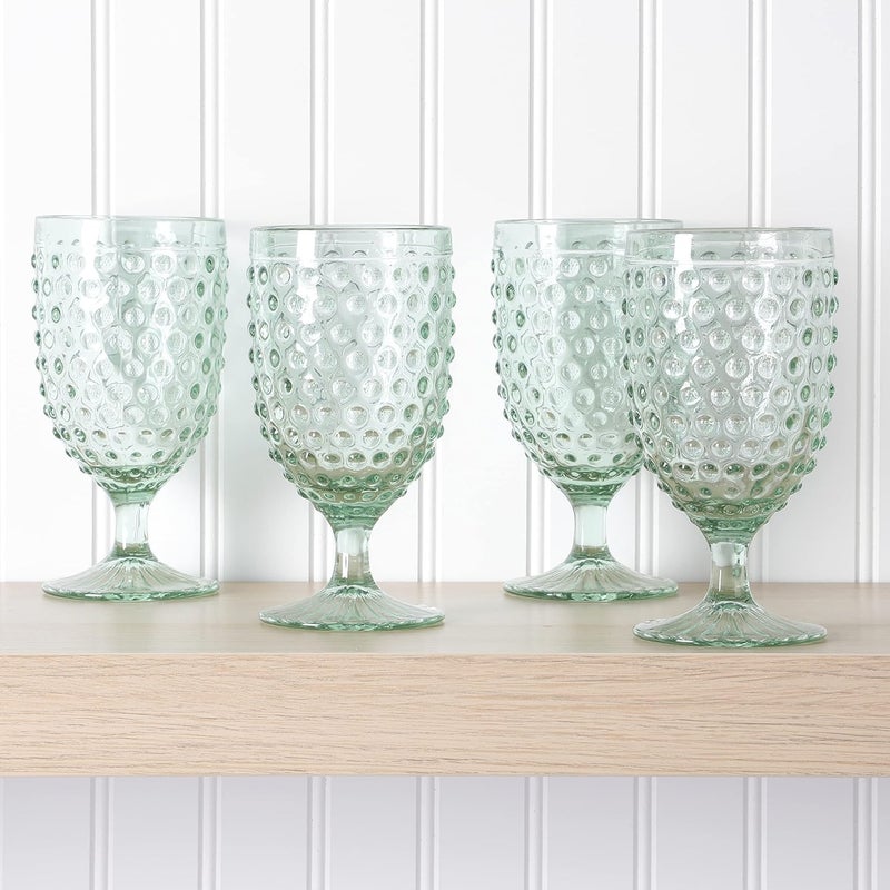 Martha stewart Martha Stewart Chauncey 4Pack 142 oz Hobnail Handmade Glass Goblet  Green  - Image 4