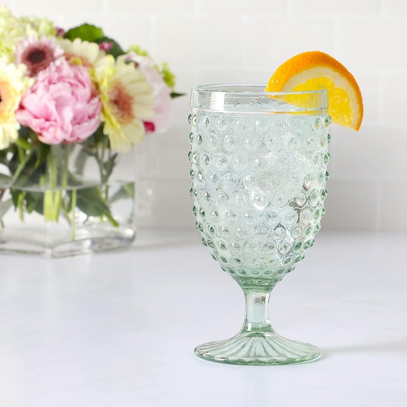 Martha stewart Martha Stewart Chauncey 4Pack 142 oz Hobnail Handmade Glass Goblet  Green  - Image 5