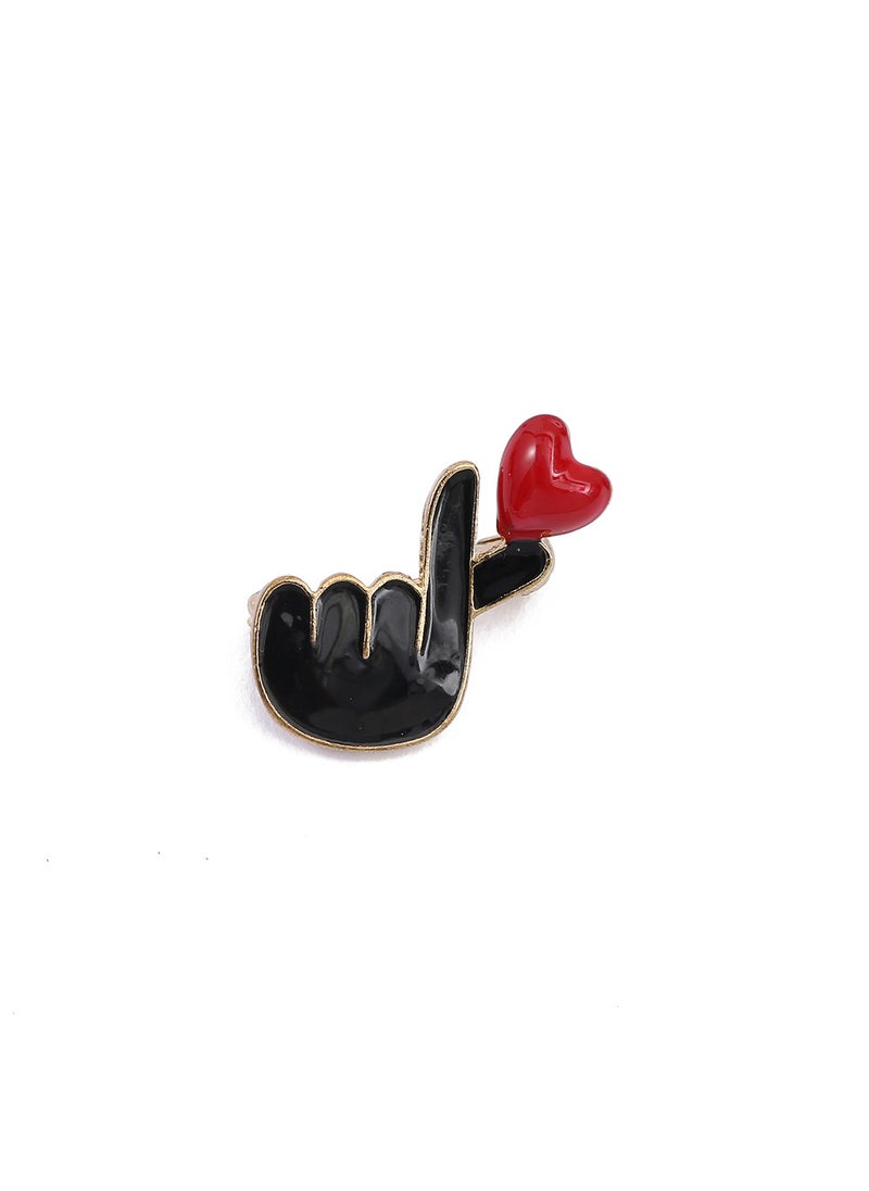 Generic Ladies Alloy Brooch Niche Design Butterfly Rhinestone Anti-exposure Silk Scarf Clothing Accessory High-end Fashion Jewelry Than the heart 