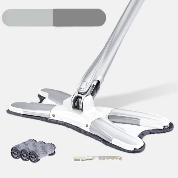 Avinya X Shape Microfiber Mop for Floor Cleaning Dust Mop with Self Wringing Ceramic Floor Wood Floor Cleaner Mop Dry Wet Mop HandsFree Manual Extrusion Household Cleaning Tool - Image 4