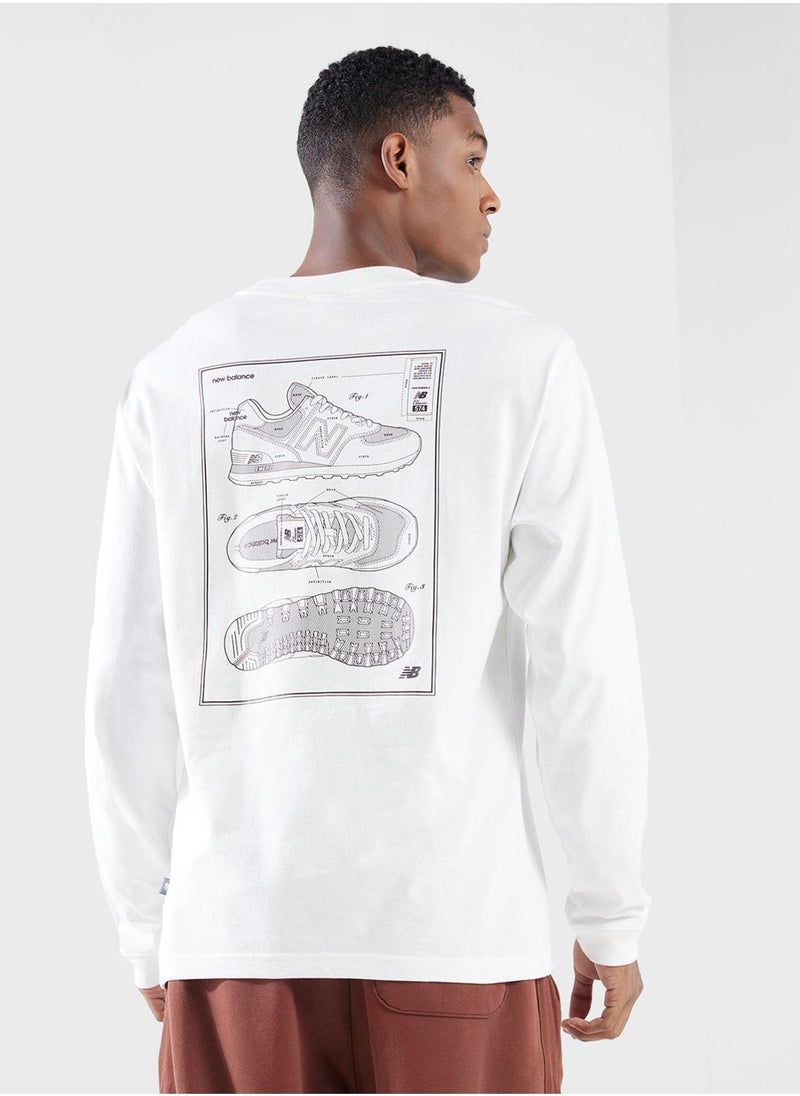 New Balance - Athletics Relaxed 574 Sketch Long Sleeve - Image 1