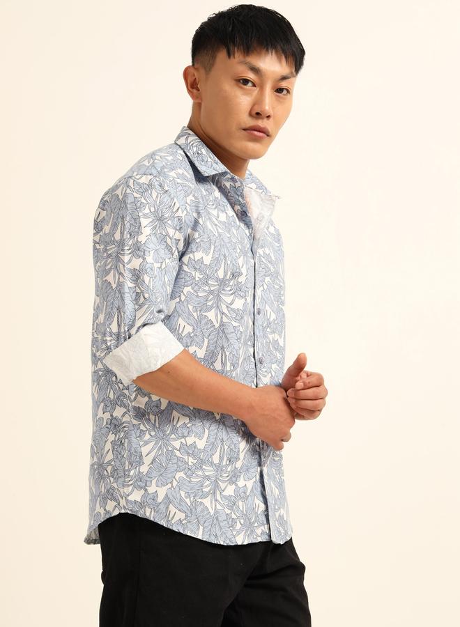 بوشيرت قميص مطبع بالكامل مع ياقة سبريد - Image 3