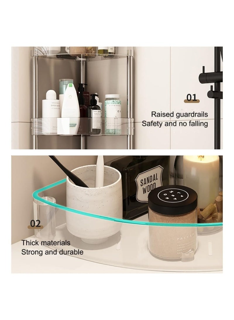 4-Tier Corner Shelf with Wheels – Stainless Steel & Plastic Rolling Storage Rack for Kitchen, Bathroom & Living Room - Image 4