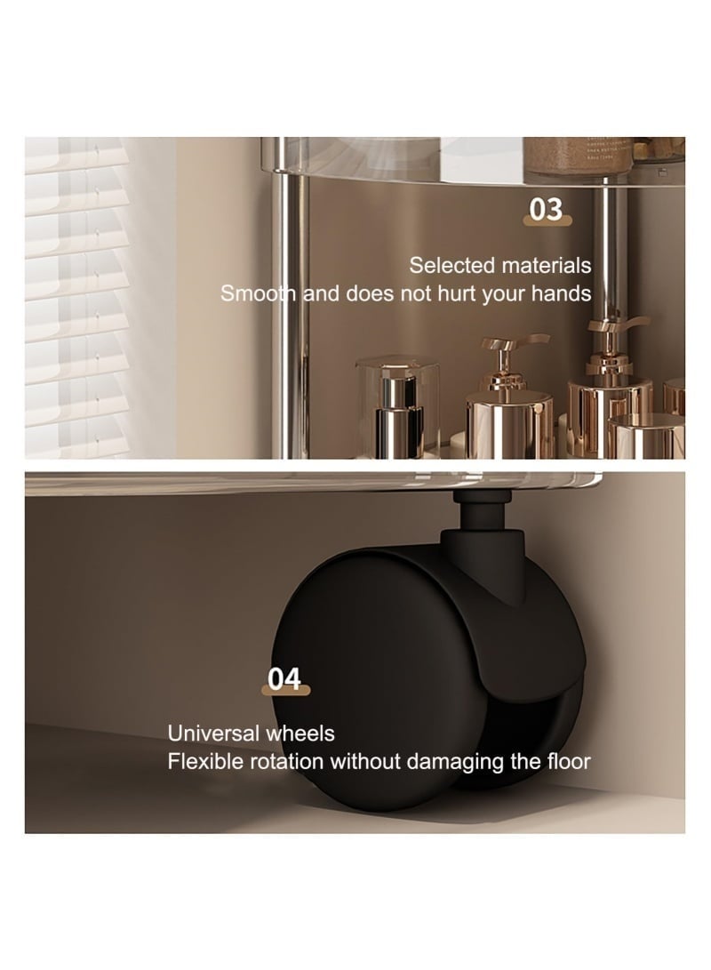 4-Tier Corner Shelf with Wheels – Stainless Steel & Plastic Rolling Storage Rack for Kitchen, Bathroom & Living Room - Image 5